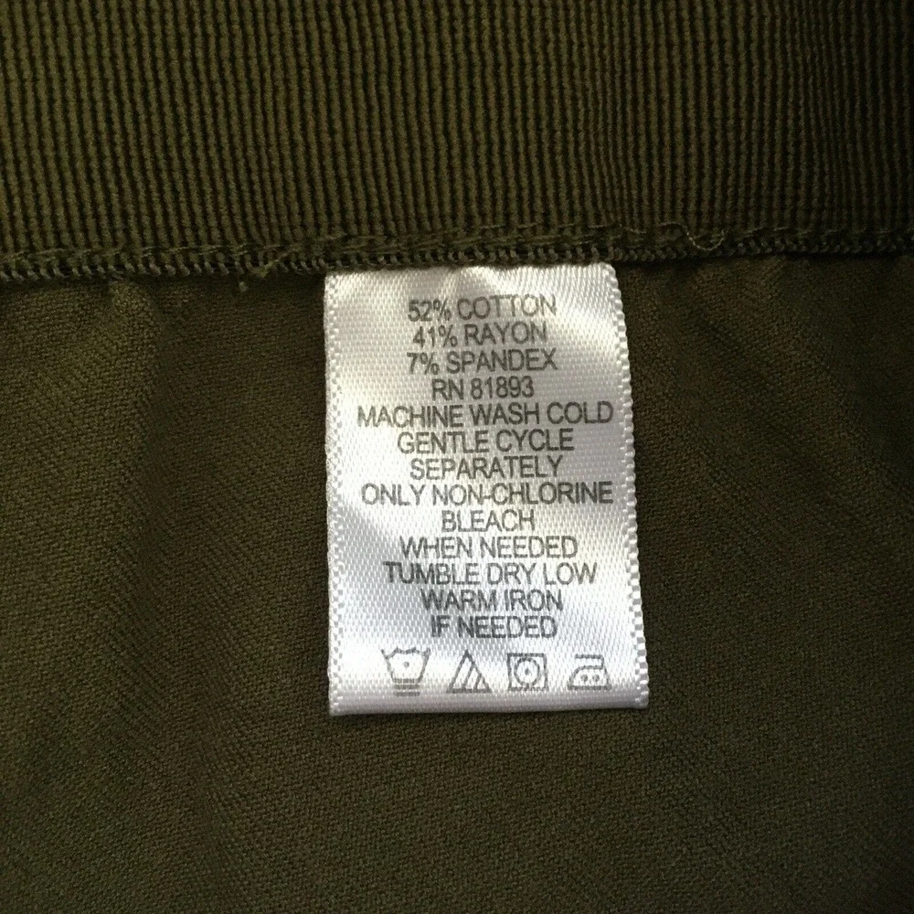 Isaac Mizrahi Pants Womens‎ Sz 14P Olive Green Stretch Casual Crop Leggings